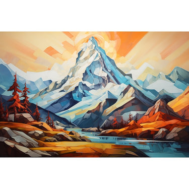 Abstract Mountain Sunset Canvas